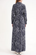 Patterned Loose-fitting belted shirt dress 94684