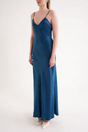 Oil Strappy, figure-hugging long satin dress 94689