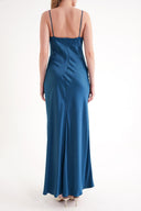 Oil Strappy, figure-hugging long satin dress 94689