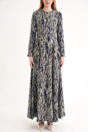 Patterned Long sleeve dress with waist fit 94690