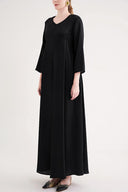 Black Loose-fitting belted dress 94697