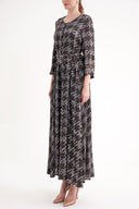 Brown Loose-fitting belted dress 94697