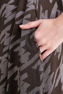 Brown Loose-fitting belted dress 94697