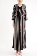 Striped Loose-fitting belted dress 94697