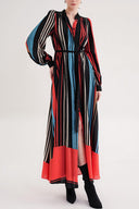 Striped Gathered long dress 94708