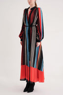Striped Gathered long dress 94708
