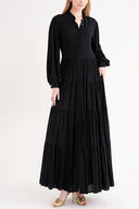 Black Black balloon sleeve shirred shirt dress 94686