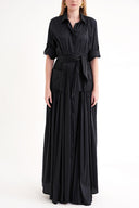 Black Pleated maxi dress 94713