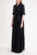 Black Pleated maxi dress 94713