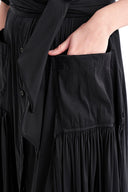 Black Pleated maxi dress 94713
