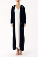 Black Crystal Stone embroidered long sleeve caftan 94715