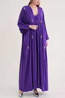 Purple Crystal Stone embroidered long sleeve caftan 94715