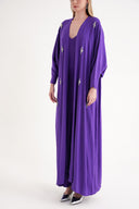 Purple Crystal Stone embroidered long sleeve caftan 94715