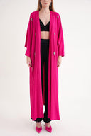 Fuchsia Crystal Stone embroidered long sleeve caftan 94715