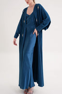 Oil Crystal Stone embroidered long sleeve caftan 94715