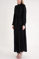 Black Tie-neck long dress 94716