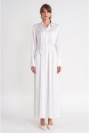 White Loose-fit shirt dress with slit detail 94717