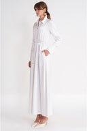 White Loose-fit shirt dress with slit detail 94717