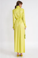 Yellow Loose-fit shirt dress with slit detail 94717