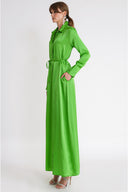Green Loose-fit shirt dress with slit detail 94717