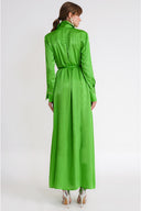 Green Loose-fit shirt dress with slit detail 94717