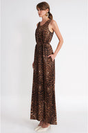 Pars Sleeveless loose-fit dress with slit detail 94718