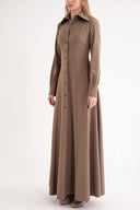 Beige Fitted long shirt dress 94725
