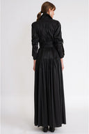 Black Loose fit long shirt dress 94743