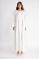Ecru Detailed stitching abaya 94753