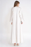 Ecru Detailed stitching abaya 94753