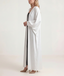 White Long caftan with balloon sleeves 94765