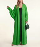 Green Long caftan with balloon sleeves 94765
