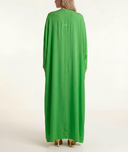 Green Long caftan with balloon sleeves 94765