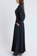 Black Long wrap dress with belt detail 94768