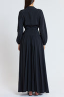 Black Long wrap dress with belt detail 94768