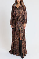 Pars Zipped hooded maxi  dress 94781