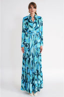 Turquoise Shirt dress with gather detail 94786