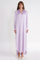 Lilac Loose-fitting long shirt dress 94796