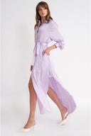 Lilac Loose-fitting long shirt dress 94796