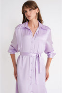 Lilac Loose-fitting long shirt dress 94796