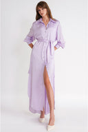 Lilac Loose-fitting long shirt dress 94796