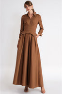 Cinnamon Long dress with corset detail 94798
