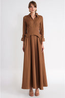 Cinnamon Long dress with corset detail 94798