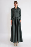 Green Long dress with corset detail 94798