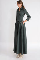 Green Long dress with corset detail 94798