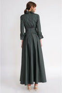 Green Long dress with corset detail 94798