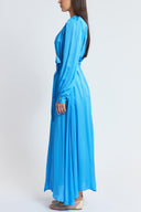 Blue Gathered long dress 94800