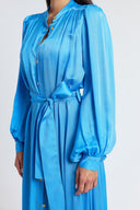 Blue Gathered long dress 94800