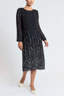 Patterned Wide cut  long dress 94805