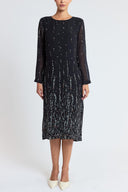Patterned Wide cut  long dress 94805